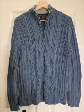 Tasso Elba 100% cotton quarter zip sweater size Medium